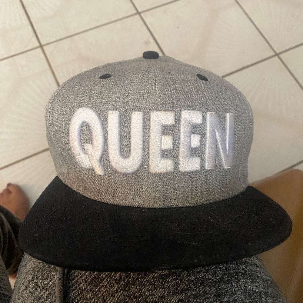 Gray and Black 'QUEEN' Cap